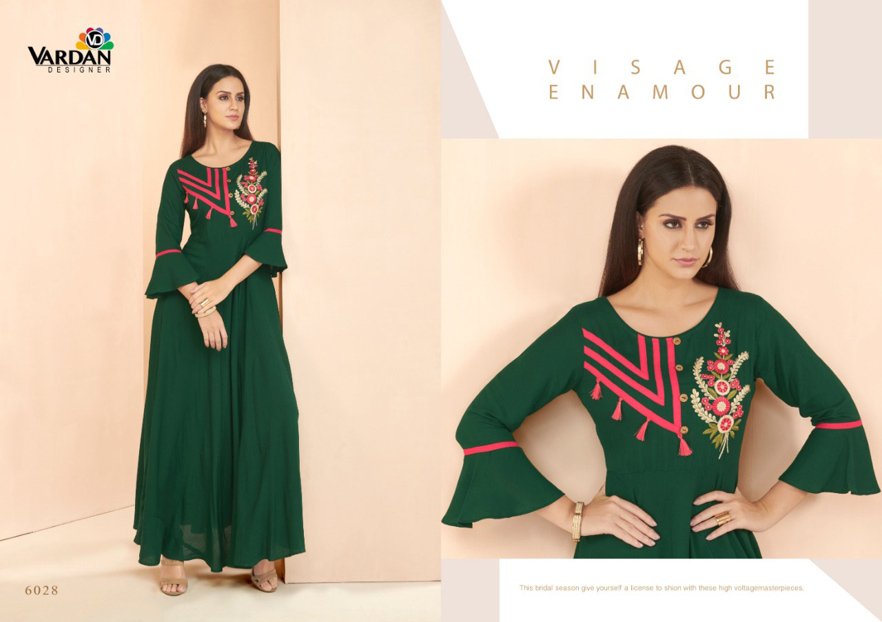 Gulnaz Vol-3 Vardan Designer Long Anarkali Kurti Gulnaz Vol-3 Vardan Designer Long Anarkali Kurti